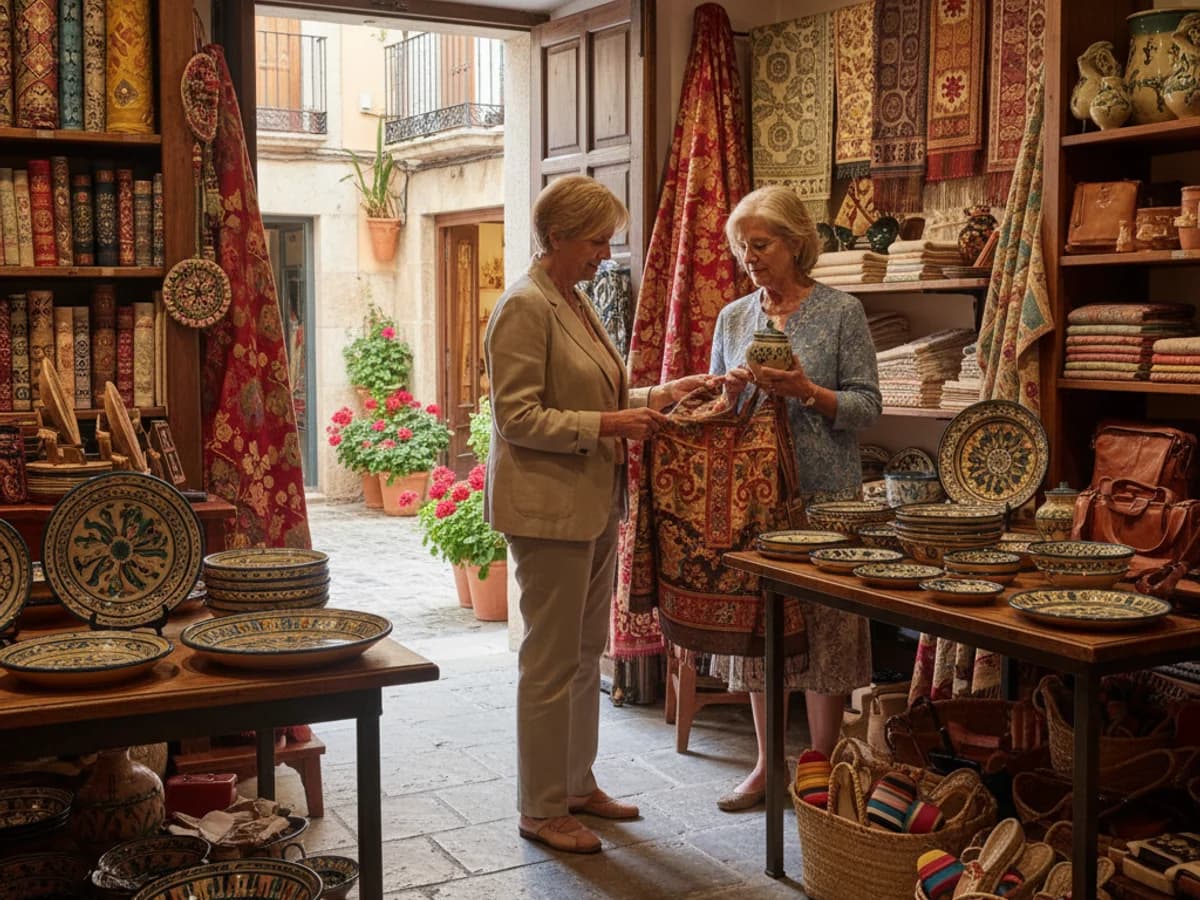 Étoffes et artisanat espagnol : shopping culturel retraités